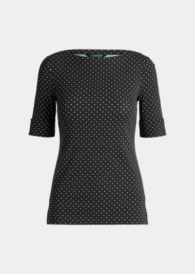 Women's Ralph Lauren Polka-Dot Cotton-Blend Tops | 138426IDA